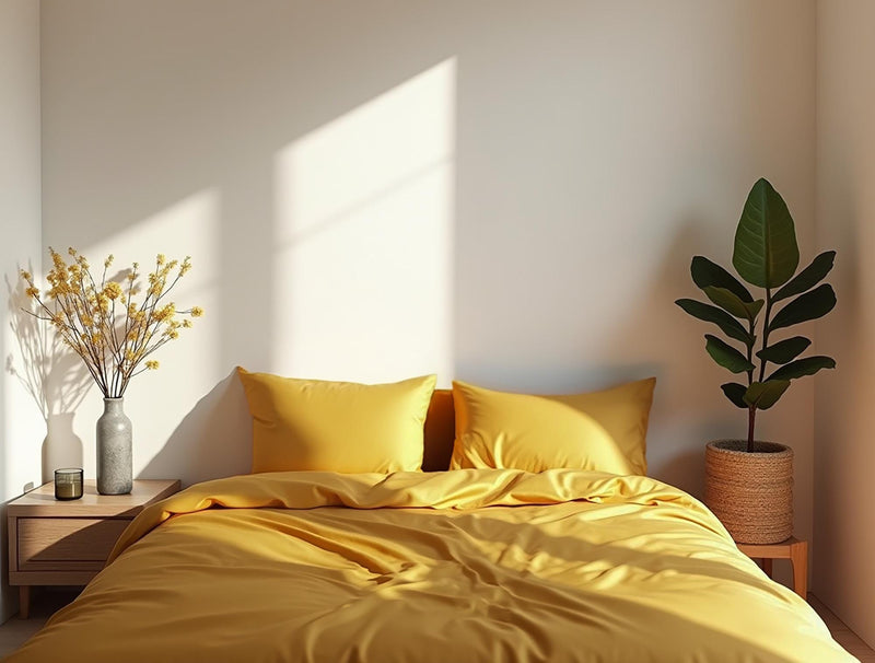 Turmeric satin bedding set