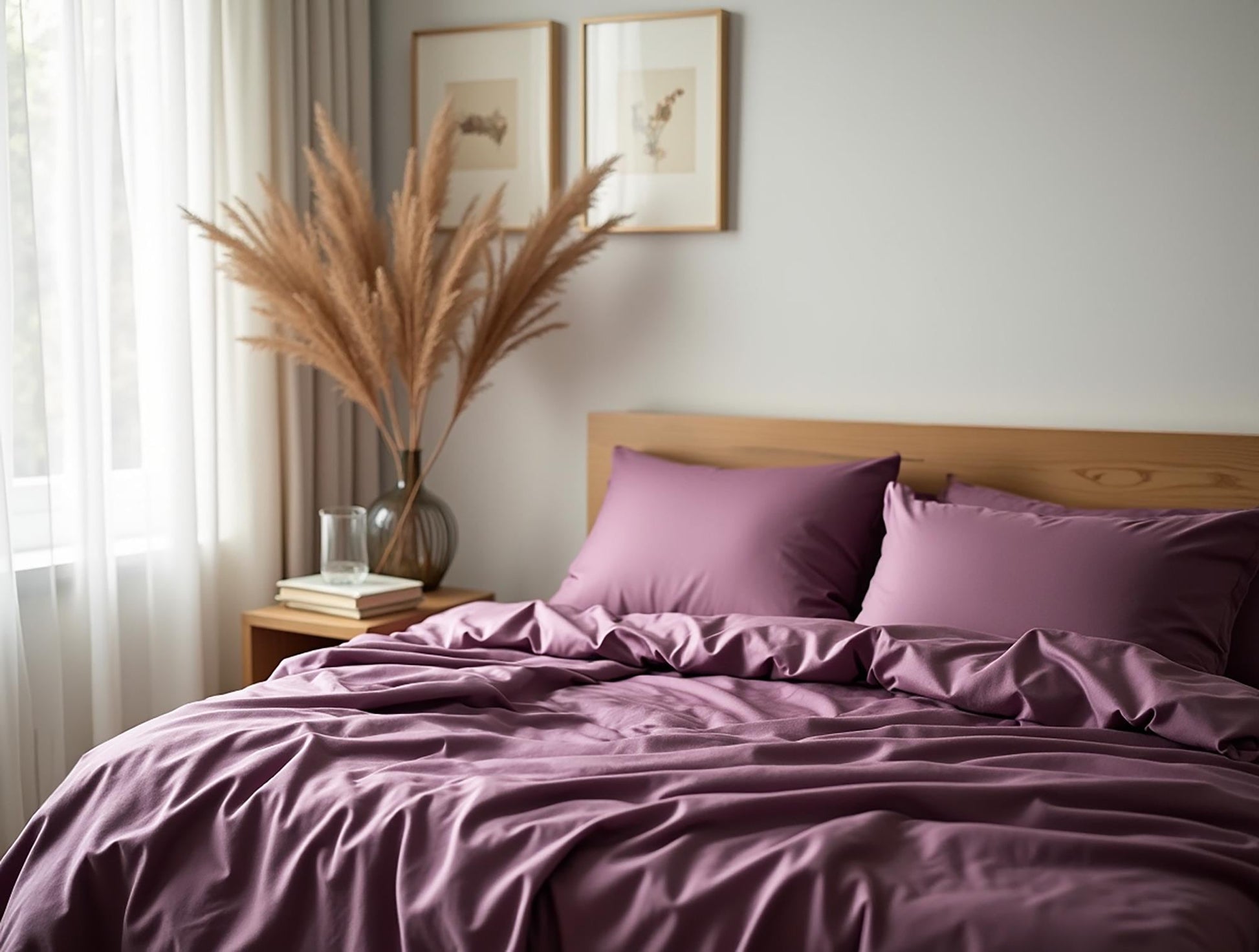 Wood rose satin bedding set