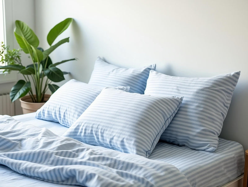Blue Stripe Cotton Bedding Set