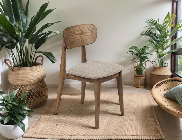 Natural Oak Wooden Chair Modern wooden dining Chair minimalist solid wood Seating