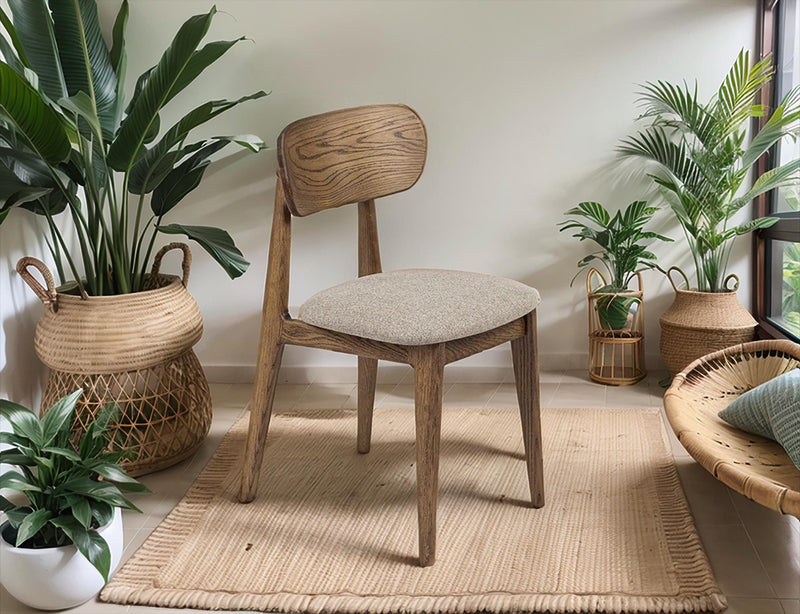 Natural Oak Wooden Chair Modern wooden dining Chair minimalist solid wood Seating