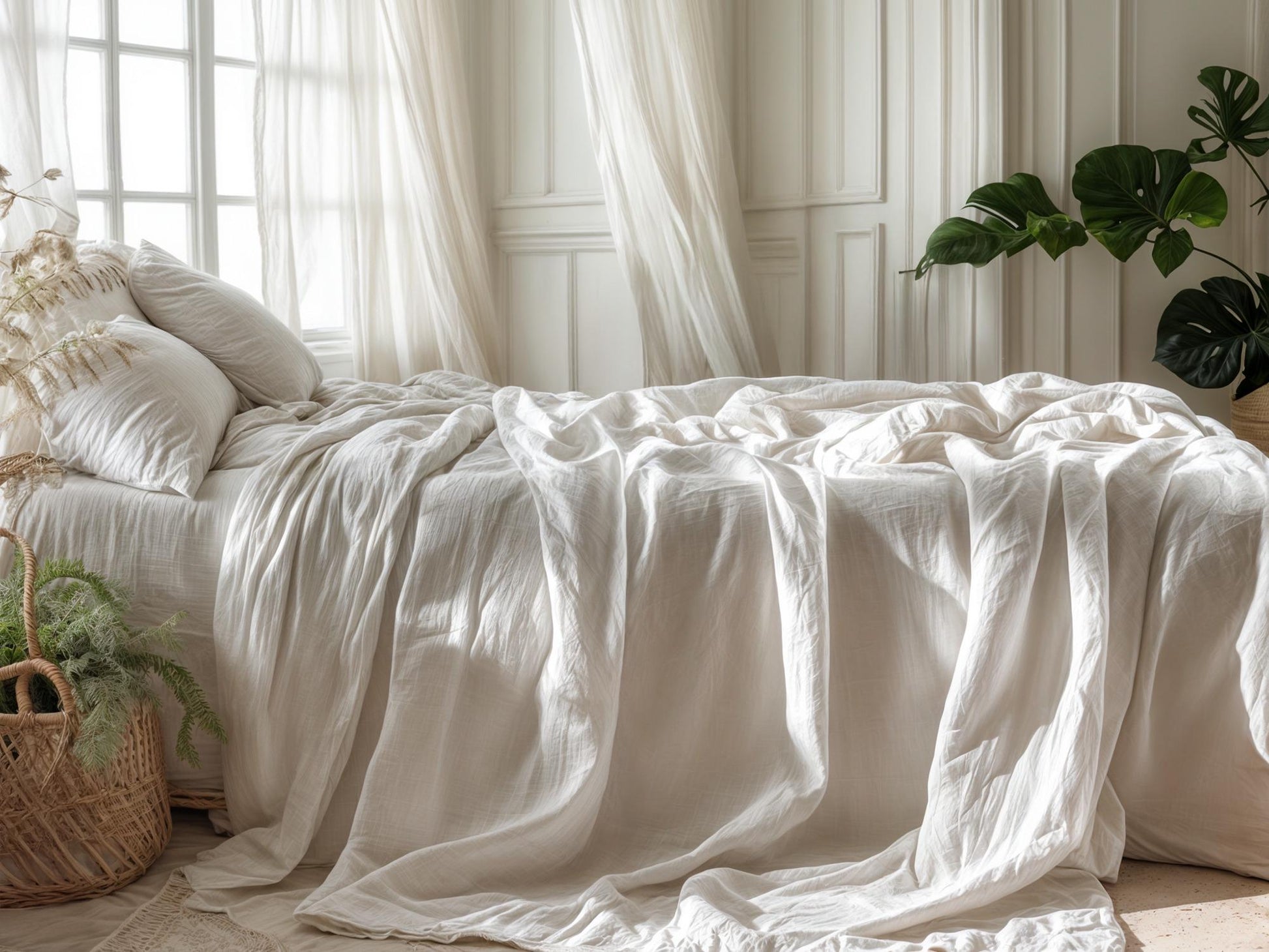 White Linen Coverlet softened linen Bed Cover Queen King size linen coverlet linen bed throw blanket couch cover