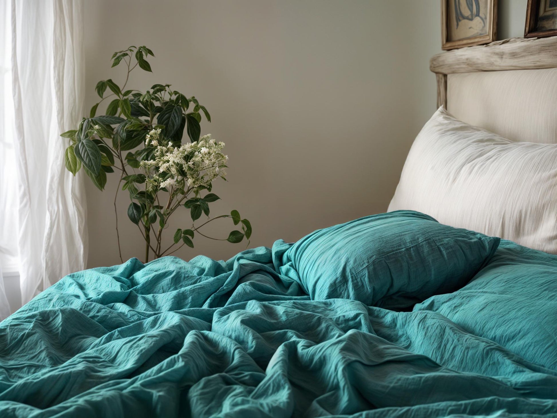 Teal Linen Coverlet softened linen Bed Cover Queen King size linen coverlet linen bed throw blanket couch cover
