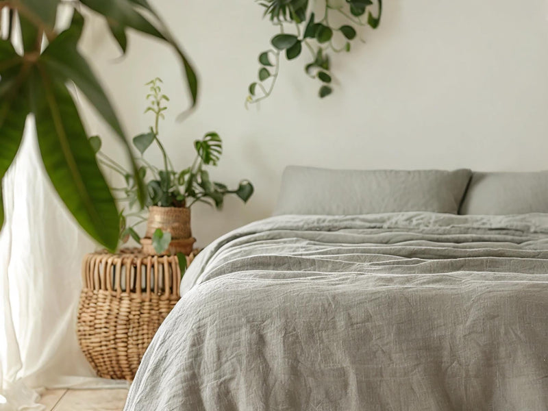 Sage Linen Coverlet softened linen Bed Cover Queen King size linen coverlet linen bed throw blanket couch cover