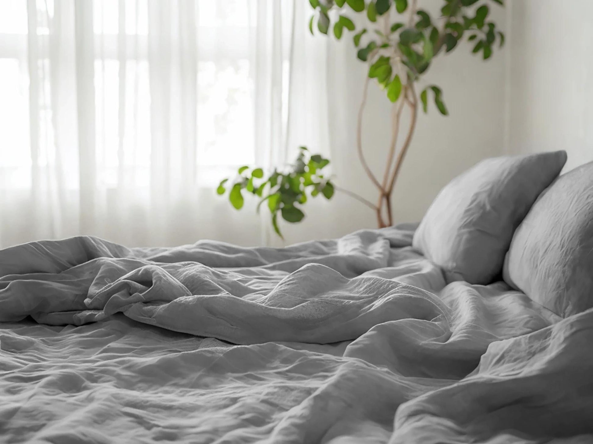 Light gray Linen Coverlet softened linen Bed Cover Queen King size linen coverlet linen bed throw blanket couch cover