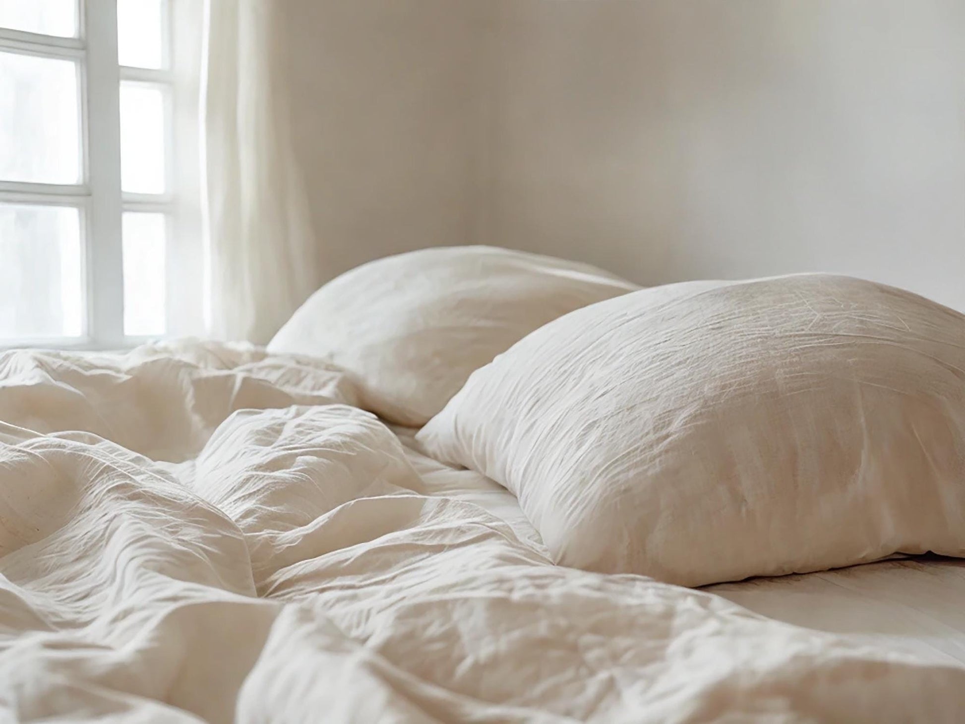 Oat linen sheet set 1 flat sheet and 1 fitted sheet and 2 pillowcases Stonewashed 100% Flax Linen Set