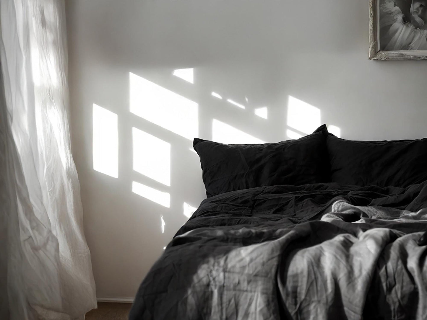 Black Linen Coverlet softened linen Bed Cover Queen King size linen coverlet linen bed throw blanket couch cover