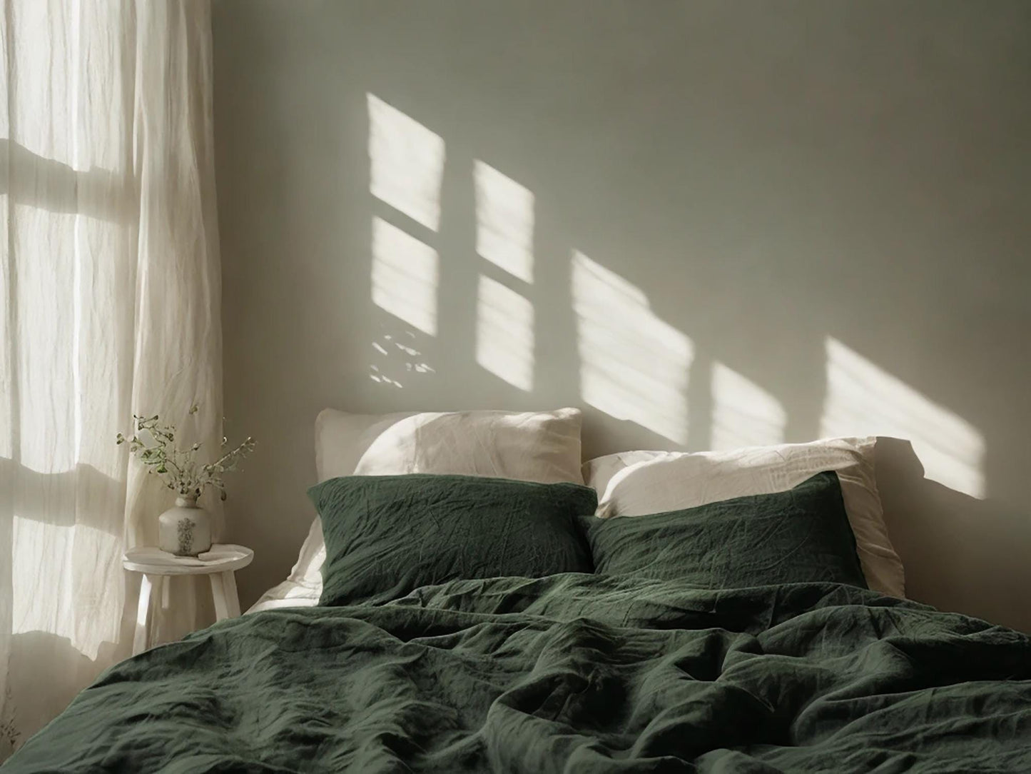 Charcoal green Linen Coverlet softened linen Bed Cover Queen King size linen coverlet linen bed throw blanket couch cover