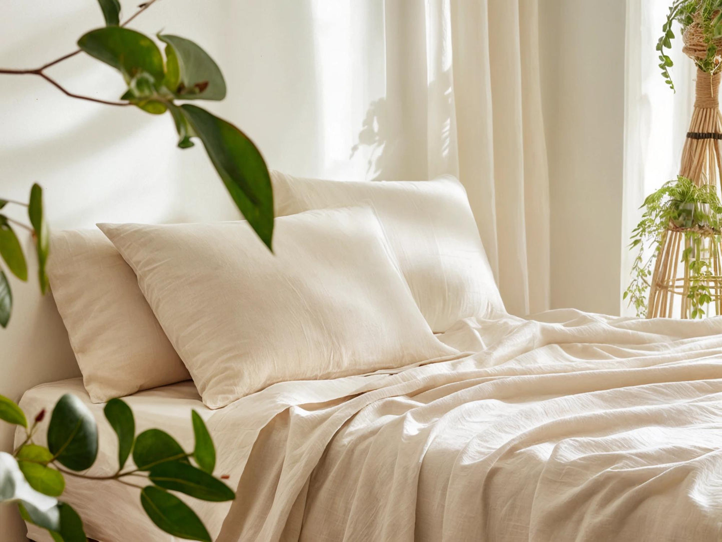 Ivory Linen Coverlet softened linen Bed Cover Queen King size cream linen coverlet linen bed throw blanket couch cover