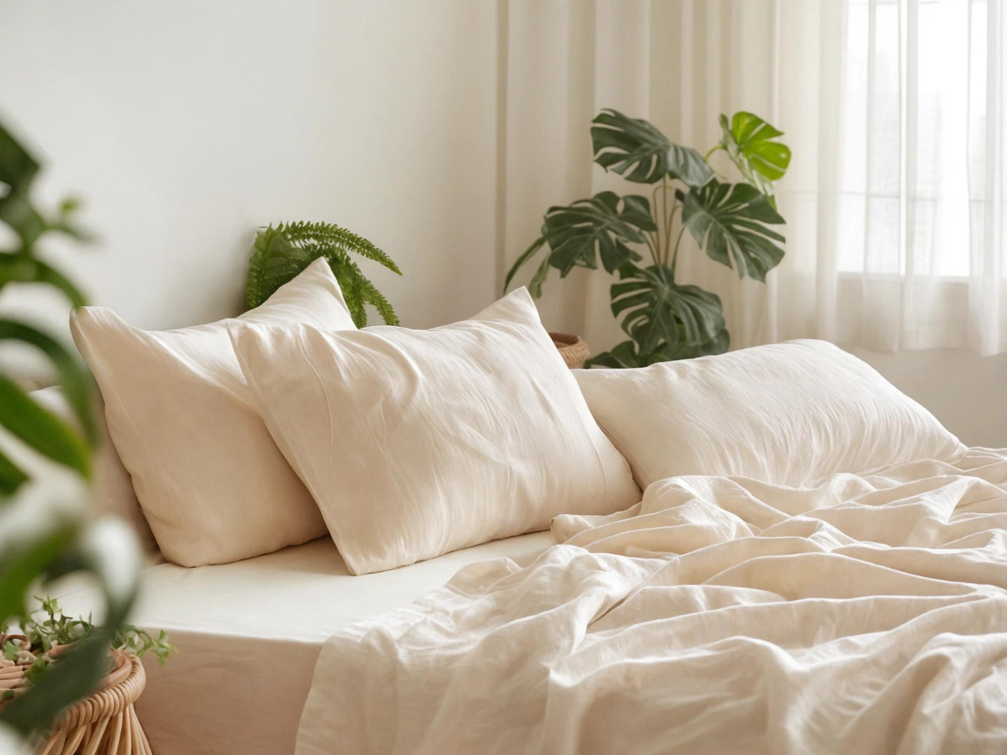 Ivory Linen Coverlet softened linen Bed Cover Queen King size cream linen coverlet linen bed throw blanket couch cover