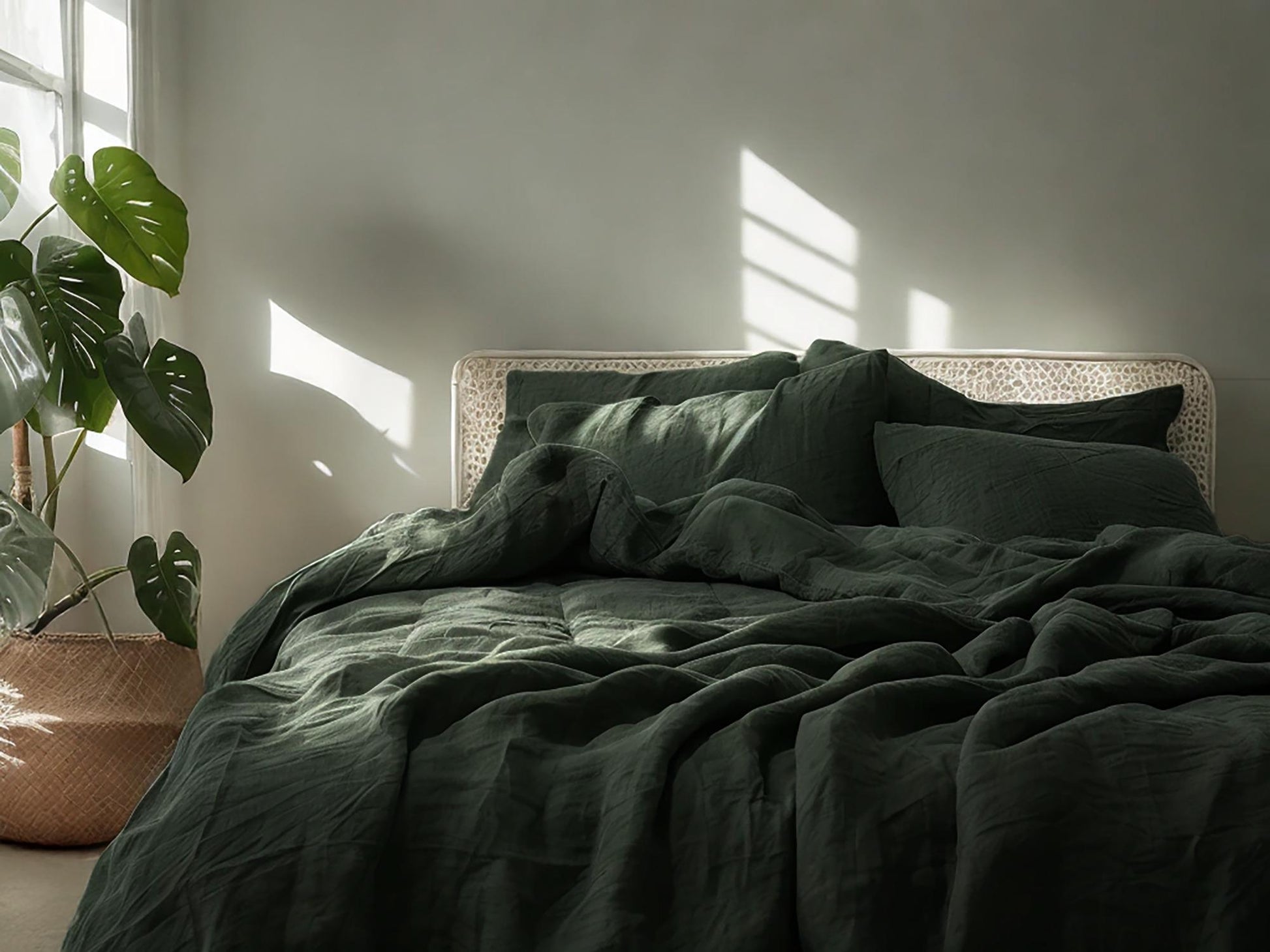 Charcoal green linen flat sheet 1 Flat sheet Stonewashed 100% Flax Bedding for Natural Comfort