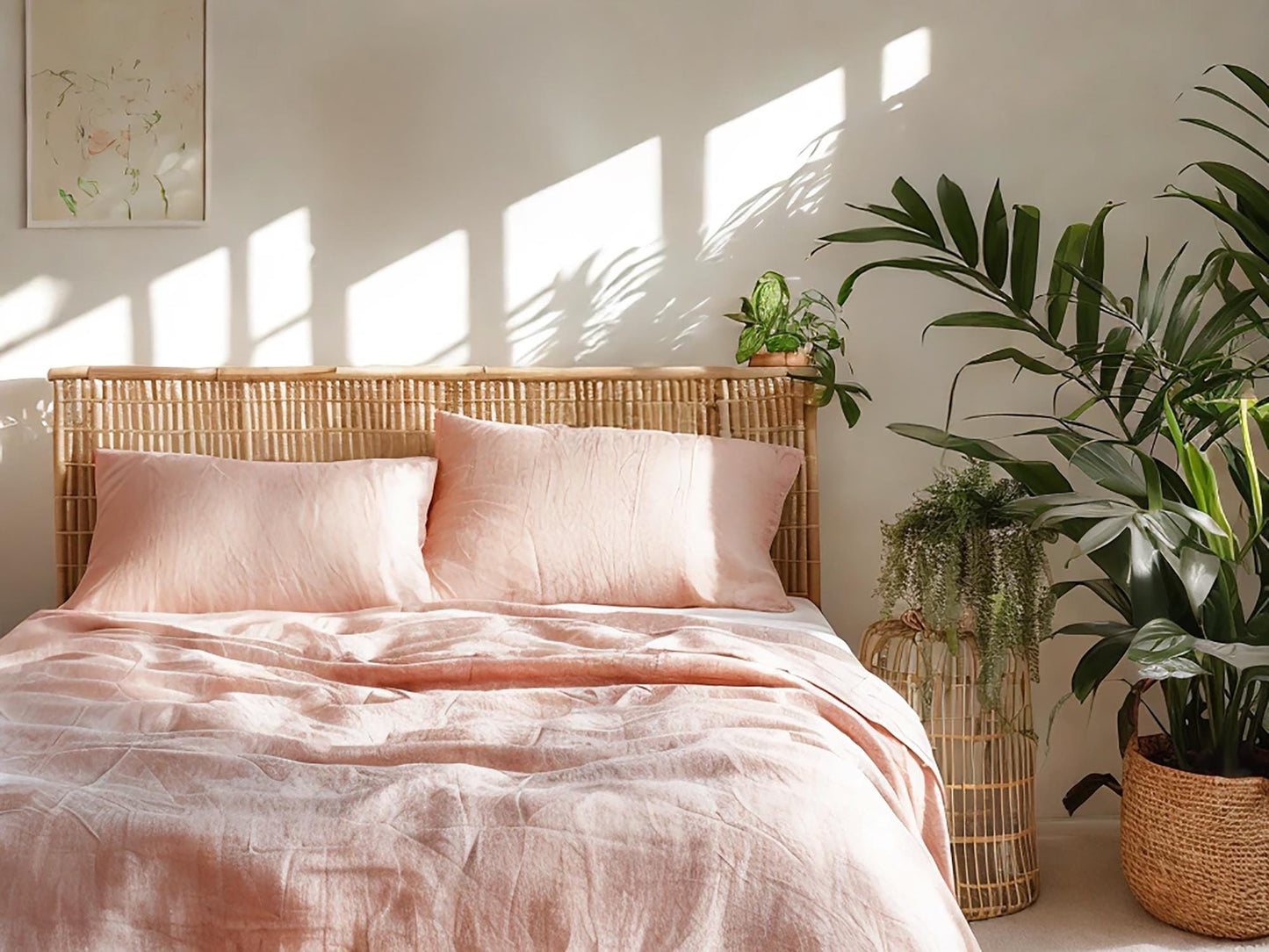 Peach linen flat sheet 1 Flat sheet Stonewashed 100% Flax Bedding for Natural Comfort