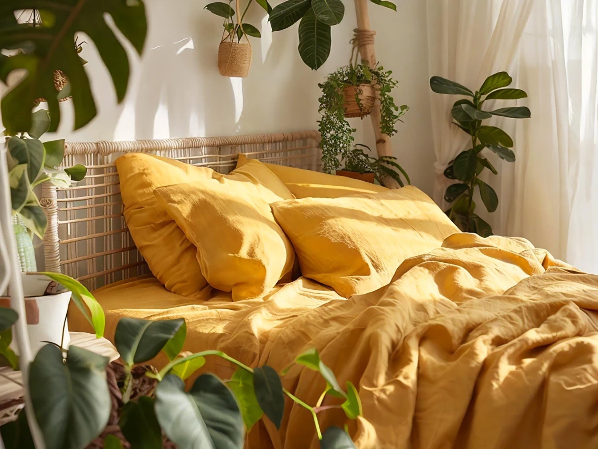 Marigold linen flat sheet 1 Flat sheet Stonewashed 100% Flax Bedding for Natural Comfort