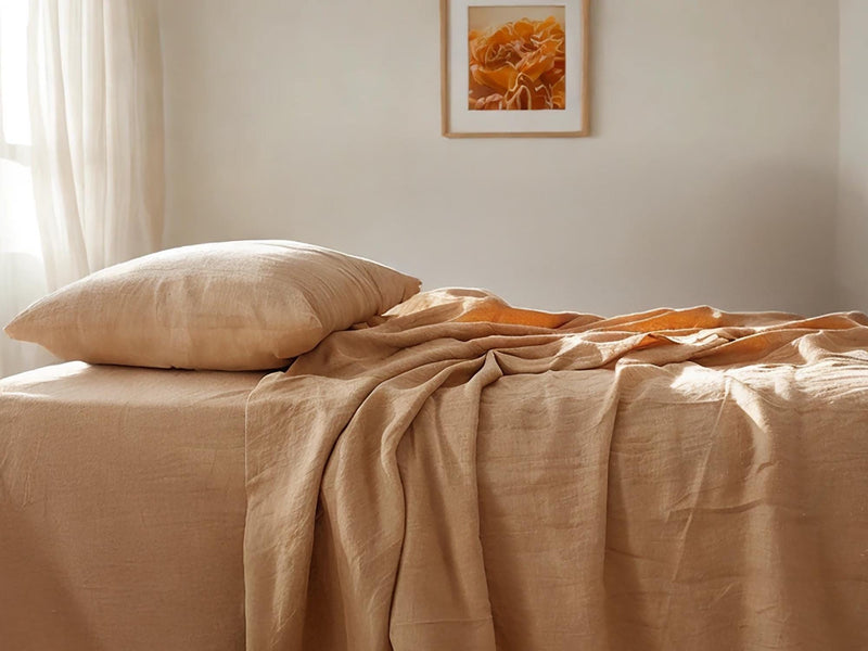 Almond Linen Pillowcase pillowcase King Queen Standard Euro Decoraive Toddler Multiple Sizes