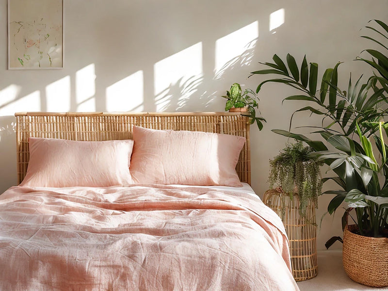 Peach Linen Pillowcase pillowcase King Queen Standard Euro Decoraive Toddler Multiple Sizes