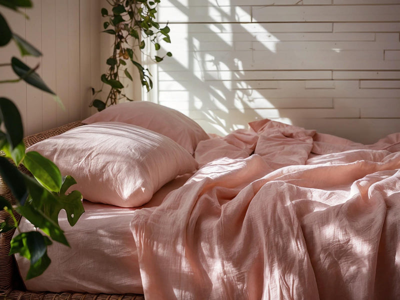 Peach Linen Pillowcase pillowcase King Queen Standard Euro Decoraive Toddler Multiple Sizes