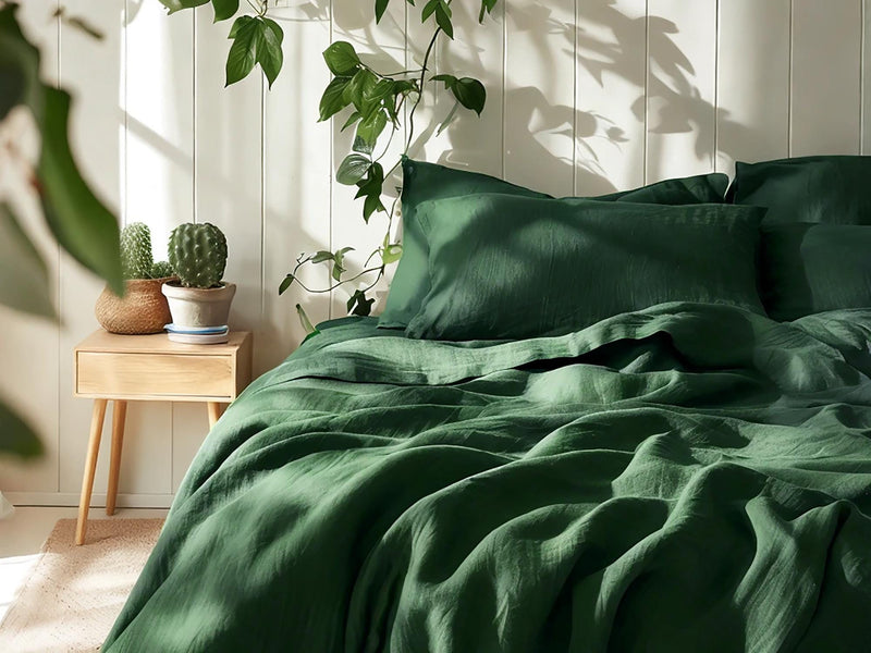 Verdant linen fitted sheet 1 Fitted sheet Breathable Stonewashed Bed Sheet in 100% Natural Flax