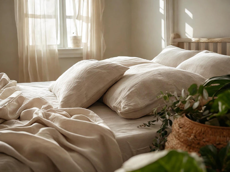 Oat linen fitted sheet 1 Fitted sheet Breathable Stonewashed Bed Sheet in 100% Natural Flax