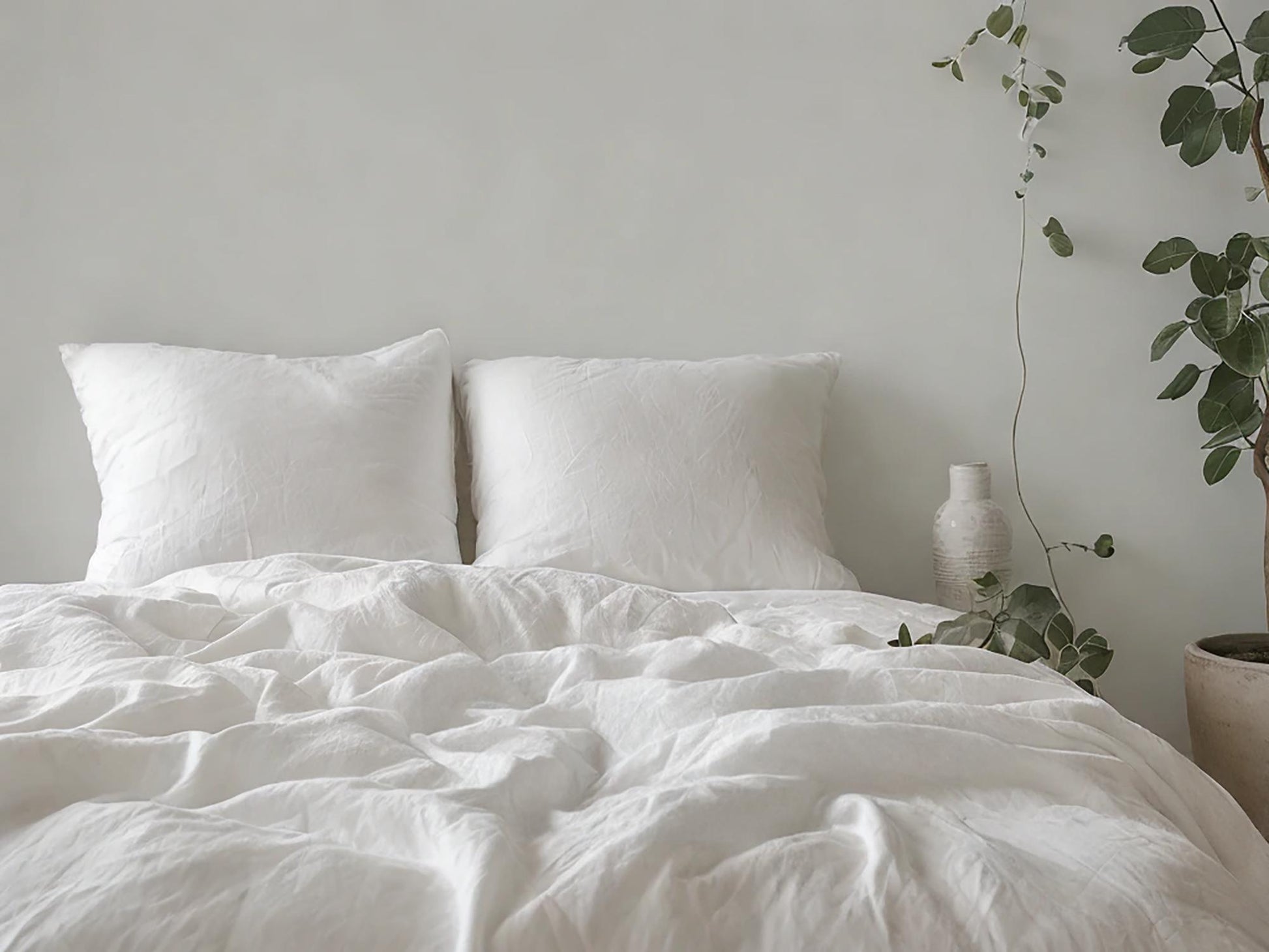 White linen fitted sheet 1 Fitted sheet Breathable Stonewashed Bed Sheet in 100% Natural Flax