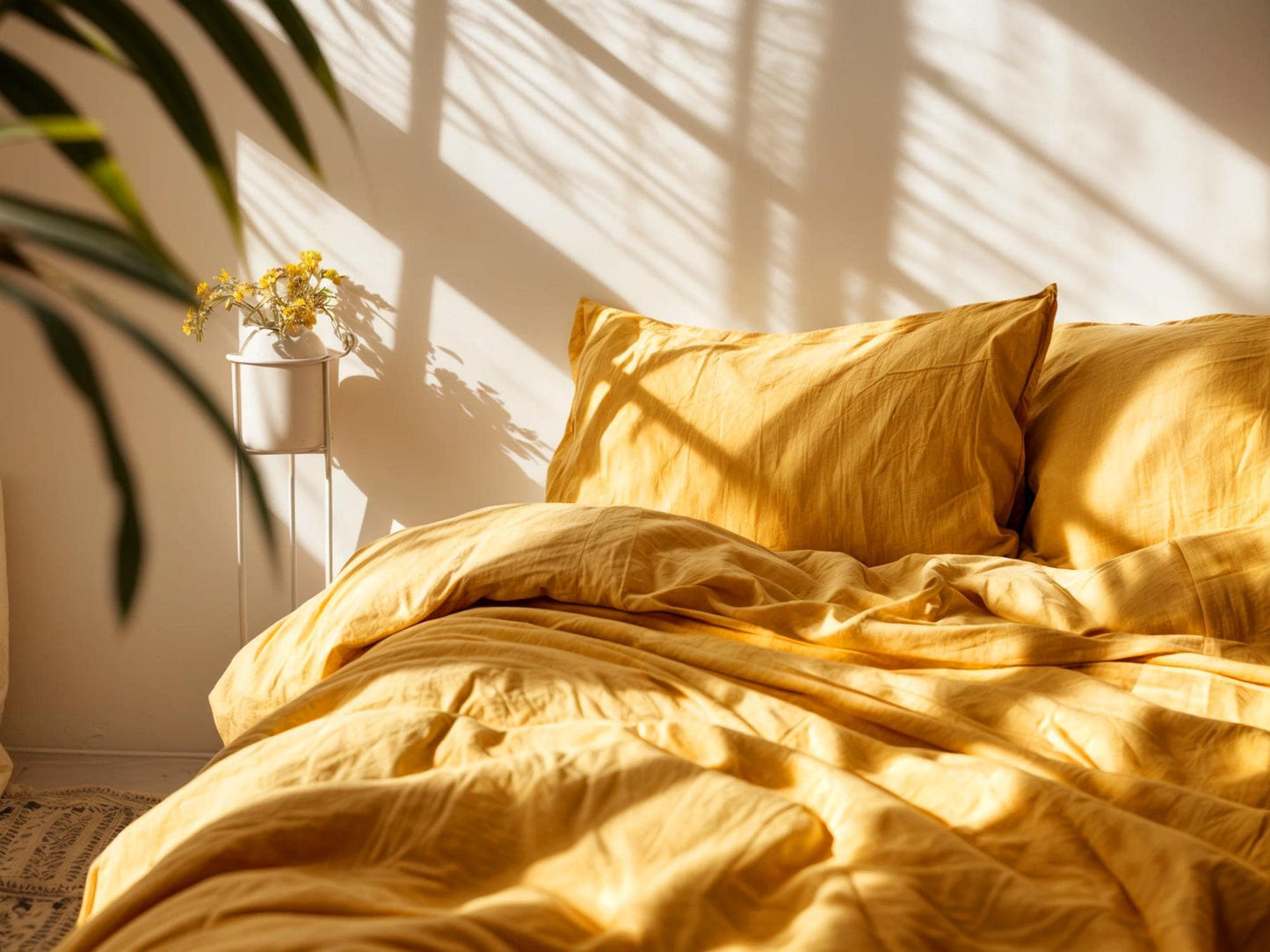 Marigold linen fitted sheet 1 Fitted sheet Breathable Stonewashed Bed Sheet in 100% Natural Flax