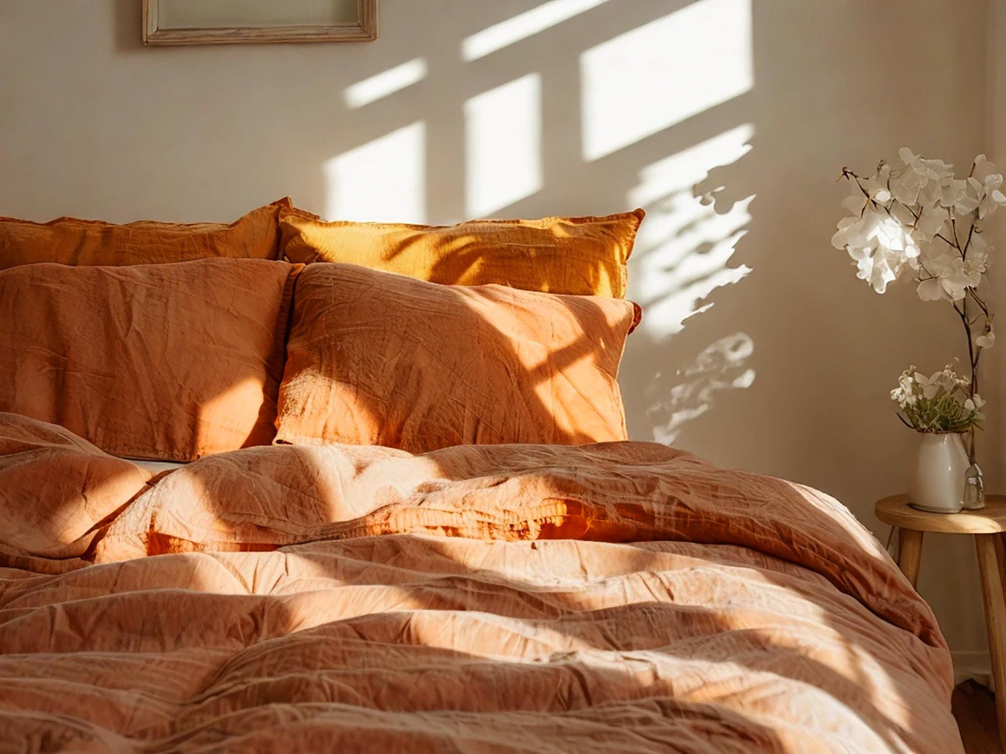 Carrot linen Duvet cover Soft 1 Medium Weight Cover Breathable Stonewashed Comfort