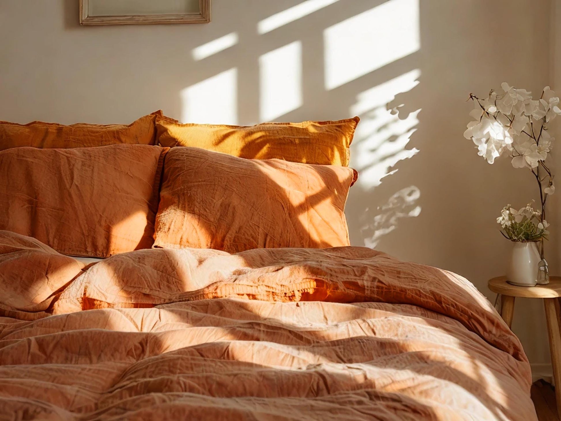 Carrot linen Duvet cover Soft 1 Medium Weight Cover Breathable Stonewashed Comfort