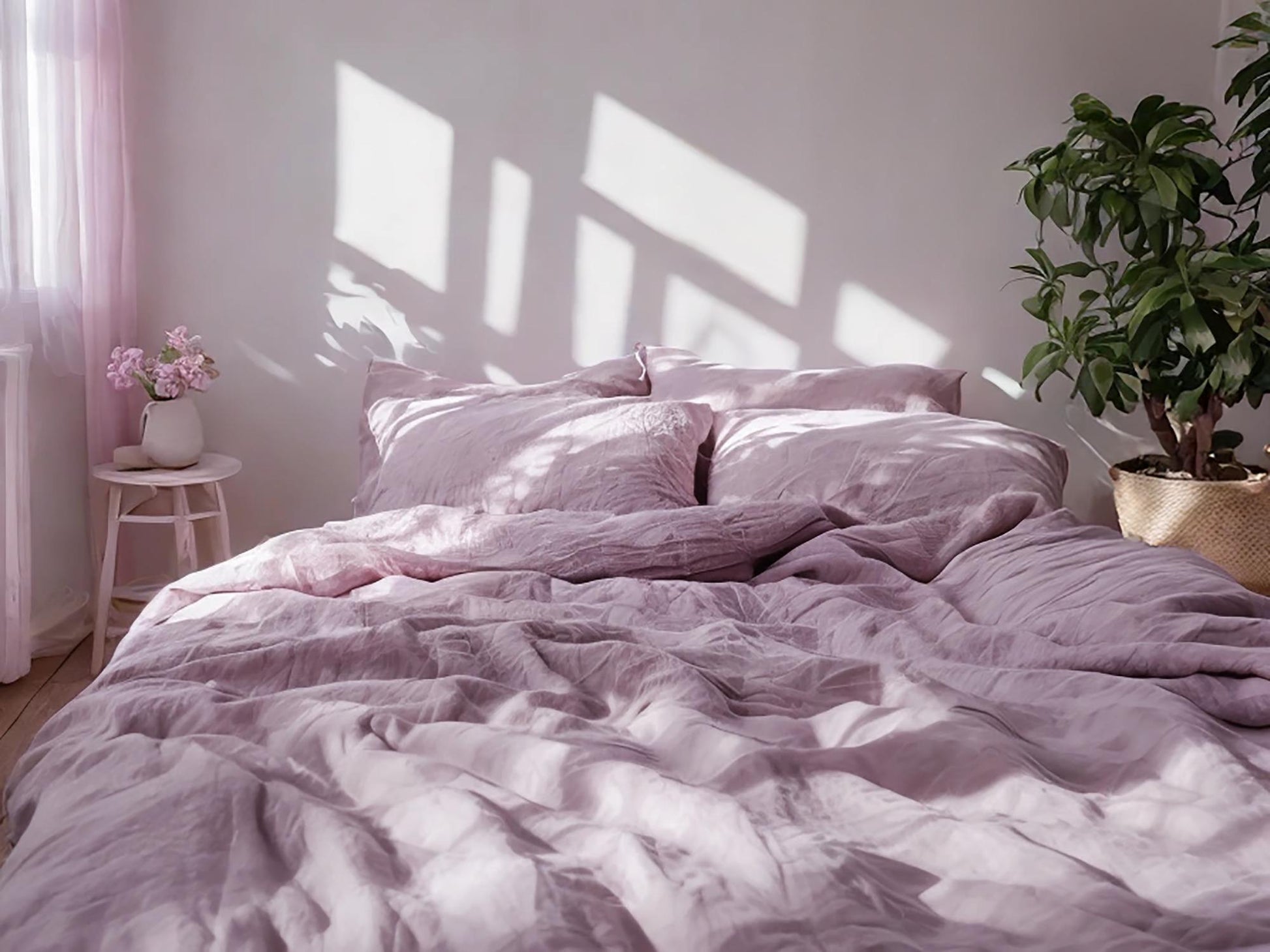Amethyst linen Duvet cover Soft 1 Medium Weight Cover Breathable Stonewashed Comfort