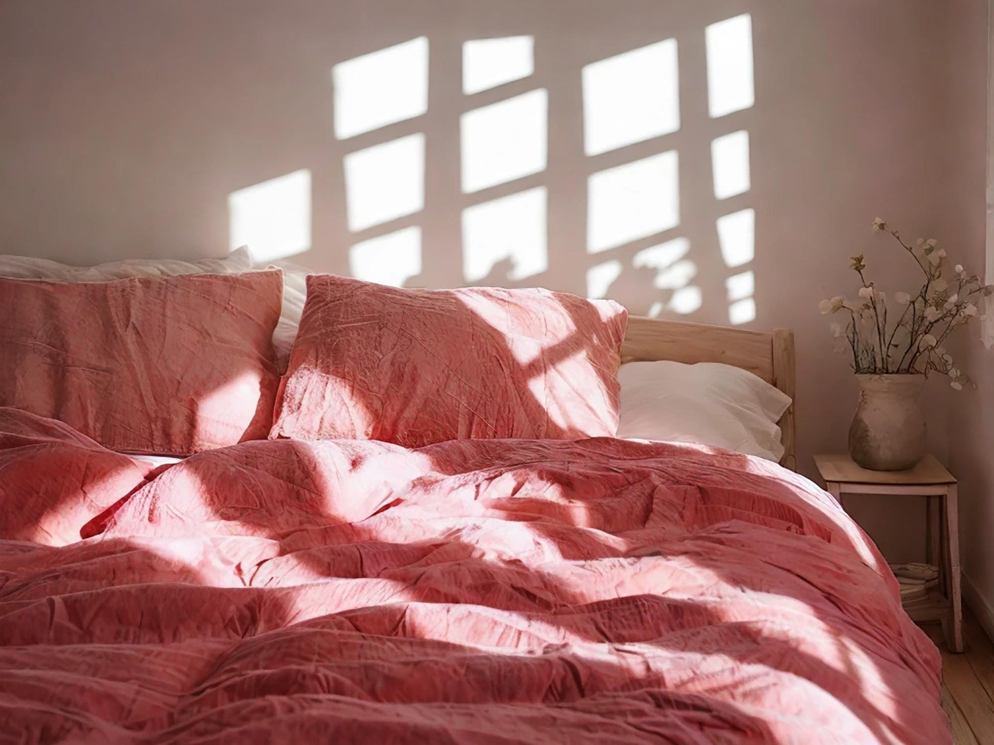 Coral linen Duvet cover Soft 1 Medium Weight Cover Breathable Stonewashed Comfort