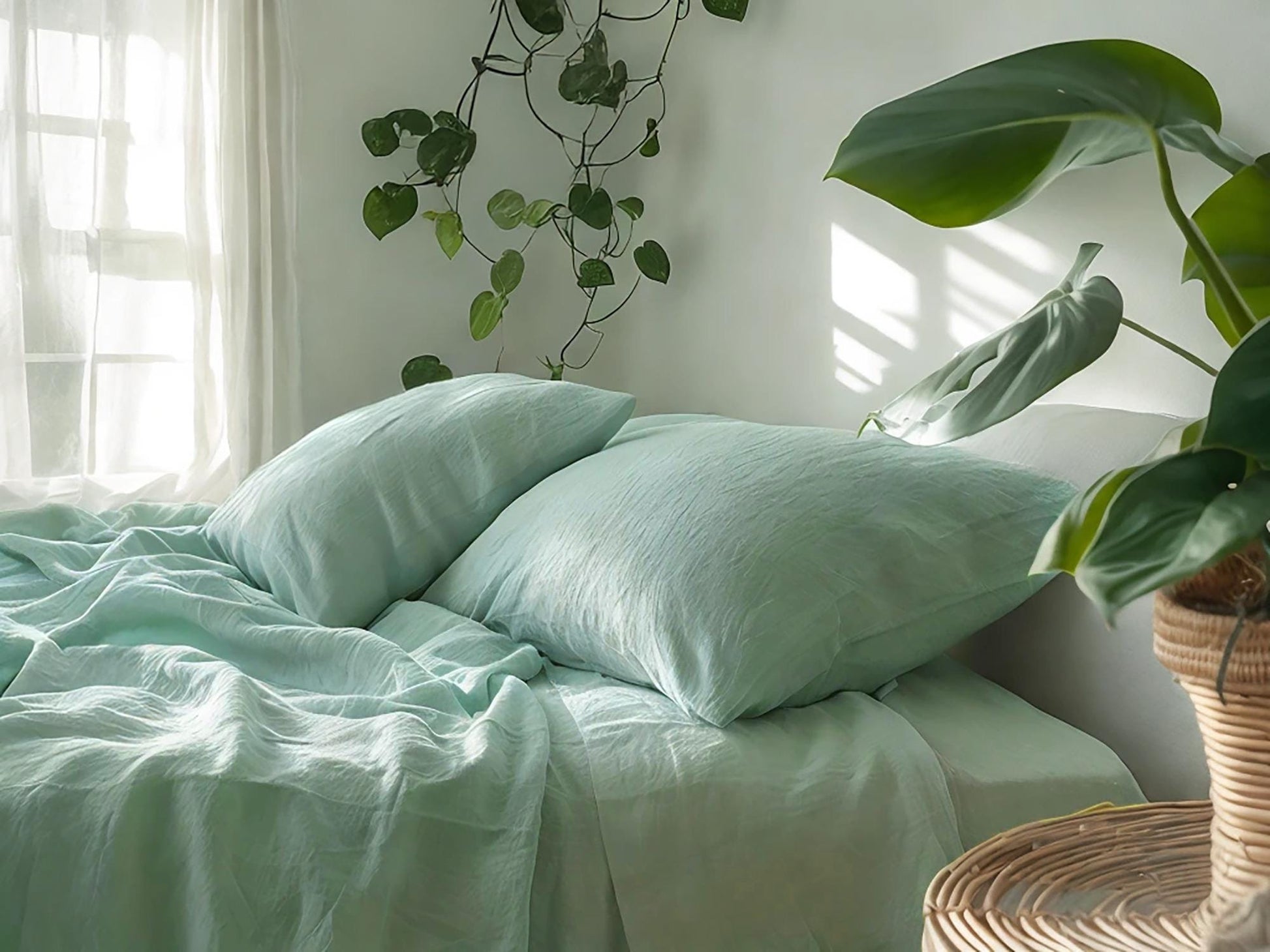 Sea linen flat sheet 1 Flat sheet Stonewashed 100% Flax Bedding for Natural Comfort