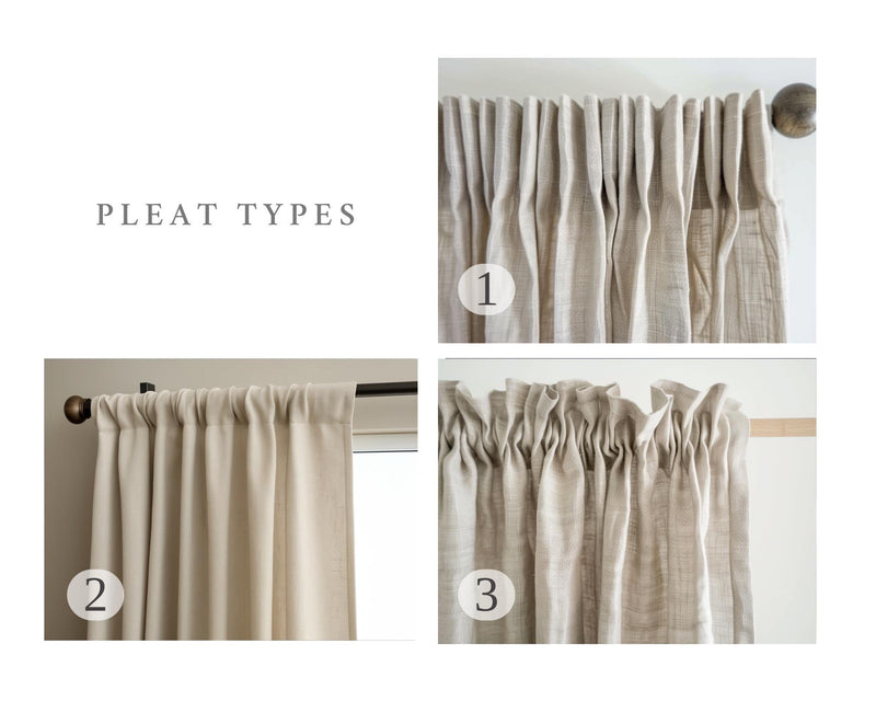 Lemon linen curtain Rustic Natural Drapes pair blackout or regular, with optional cotton lining, custom sizing available