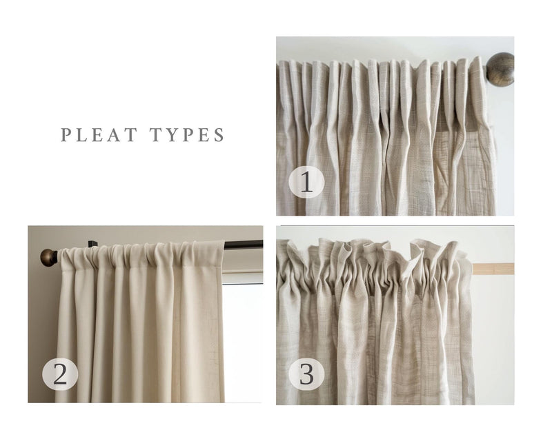 Amethyst linen curtain Rustic Natural Drapes pair blackout or regular, medium-weight, with optional cotton lining, custom sizing available