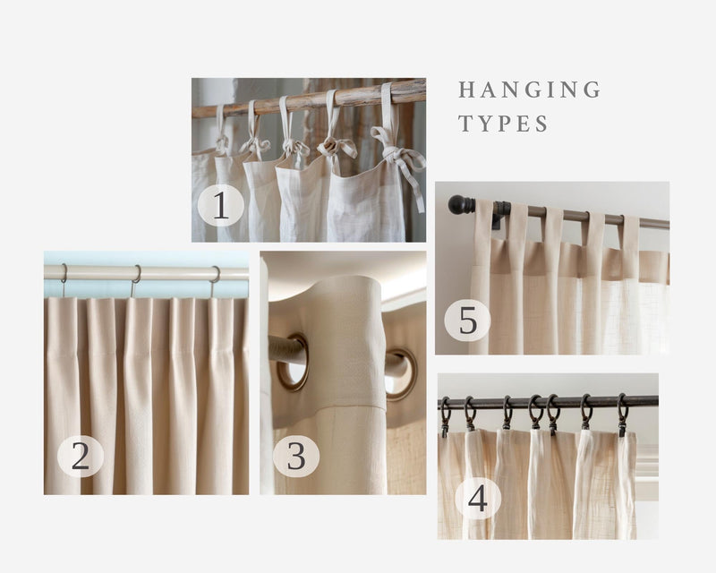 Carrot linen curtain Rustic Natural Drapes pair blackout or regular, medium-weight, with optional cotton lining, custom sizing available
