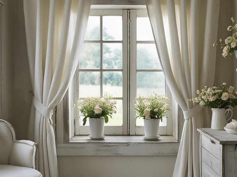 Ivory linen curtain Rustic Natural Drapes pair blackout or regular, medium-weight, with optional cotton lining, custom sizing available