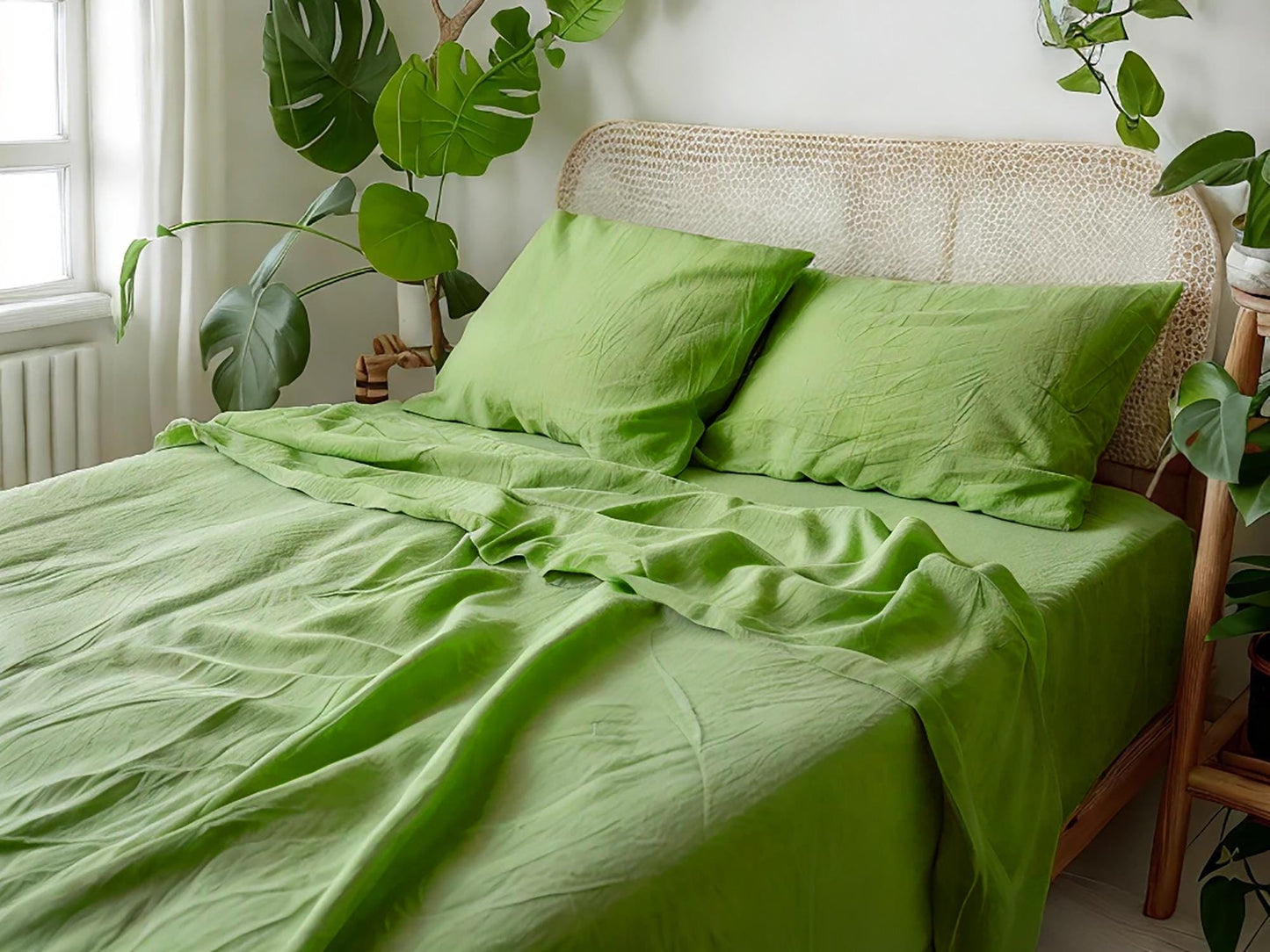 Lime Linen Pillowcase pillowcase King Queen Standard Euro Decoraive Toddler Multiple Sizes