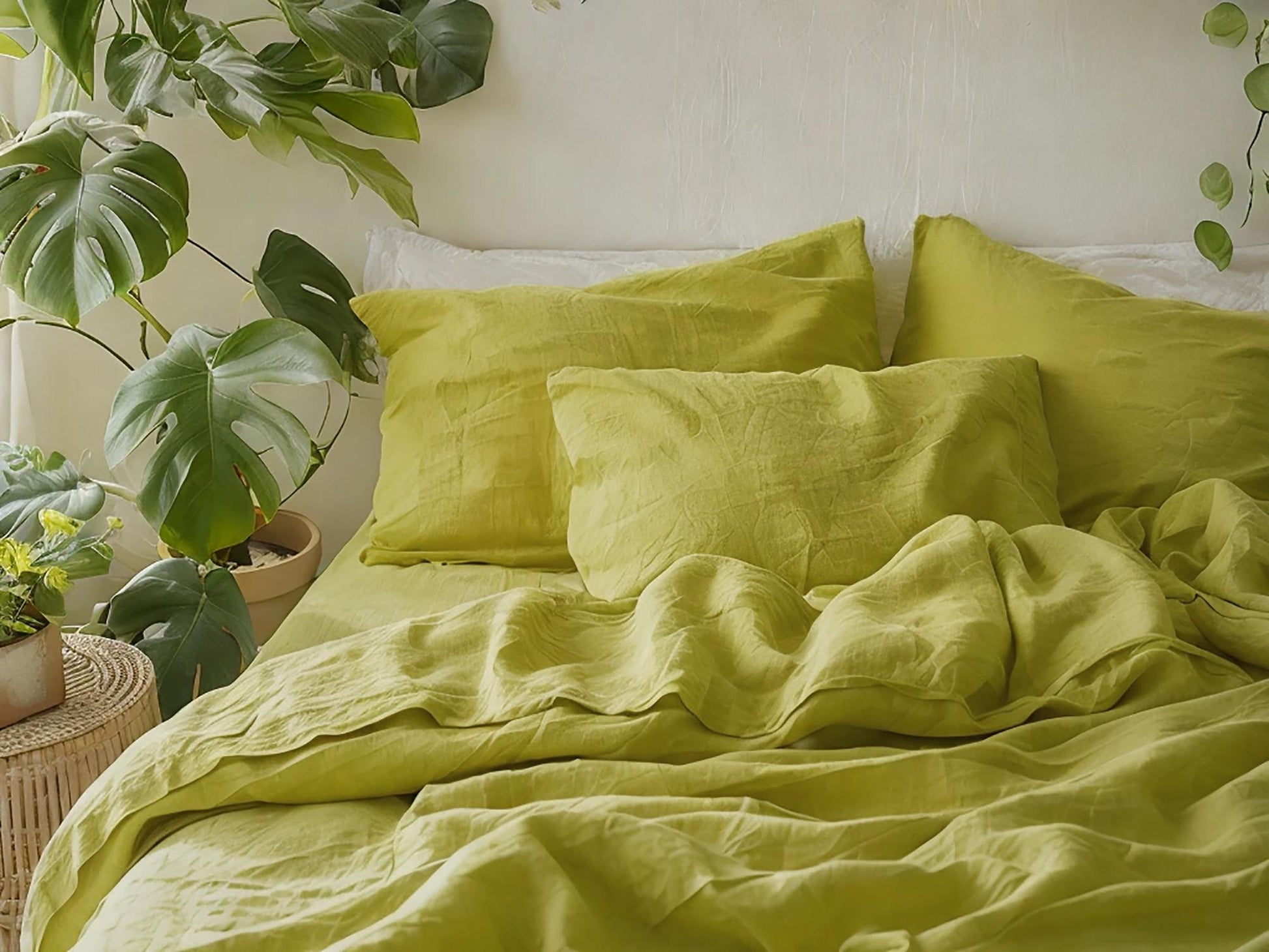 Lemon Linen Pillowcase pillowcase King Queen Standard Euro Decoraive Toddler Multiple Sizes