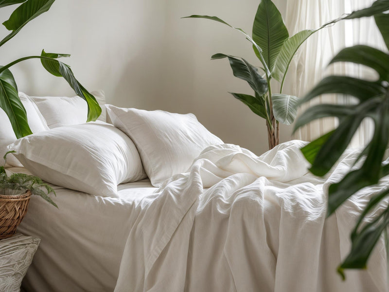 White Linen Pillowcase pillowcase King Queen Standard Euro Decoraive Toddler Multiple Sizes