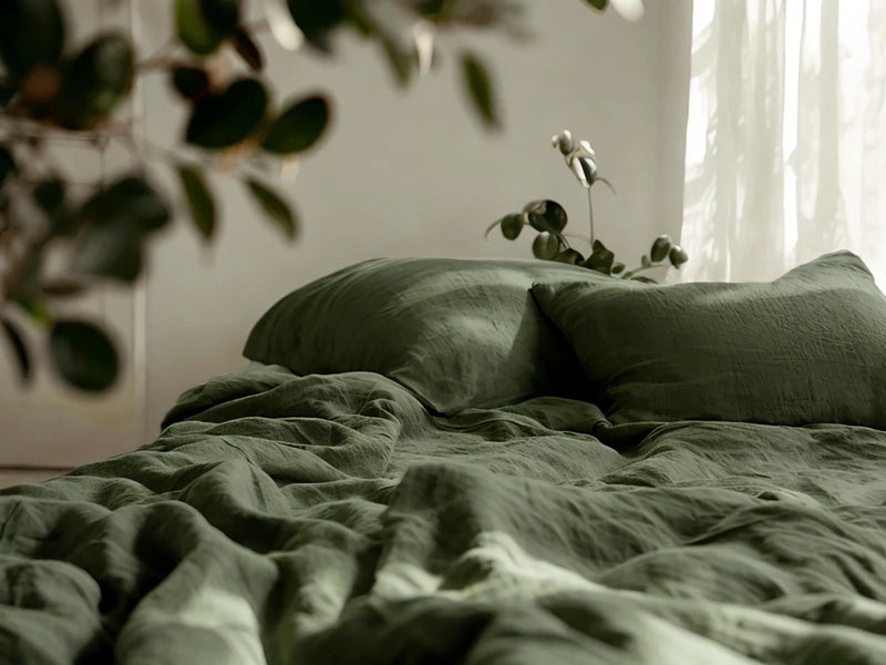 Khaki linen fitted sheet 1 Fitted sheet Breathable Stonewashed Bed Sheet in 100% Natural Flax