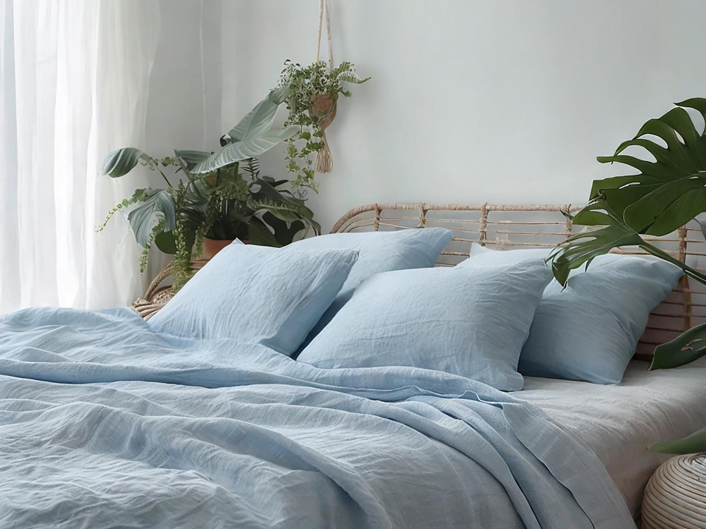 Ice linen fitted sheet 1 Fitted sheet Breathable Stonewashed Bed Sheet in 100% Natural Flax