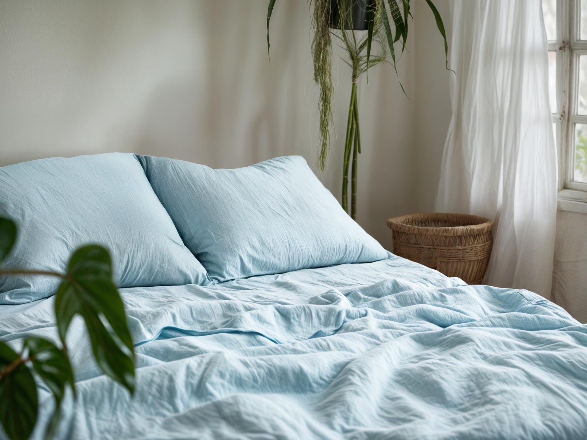 Ice linen fitted sheet 1 Fitted sheet Breathable Stonewashed Bed Sheet in 100% Natural Flax