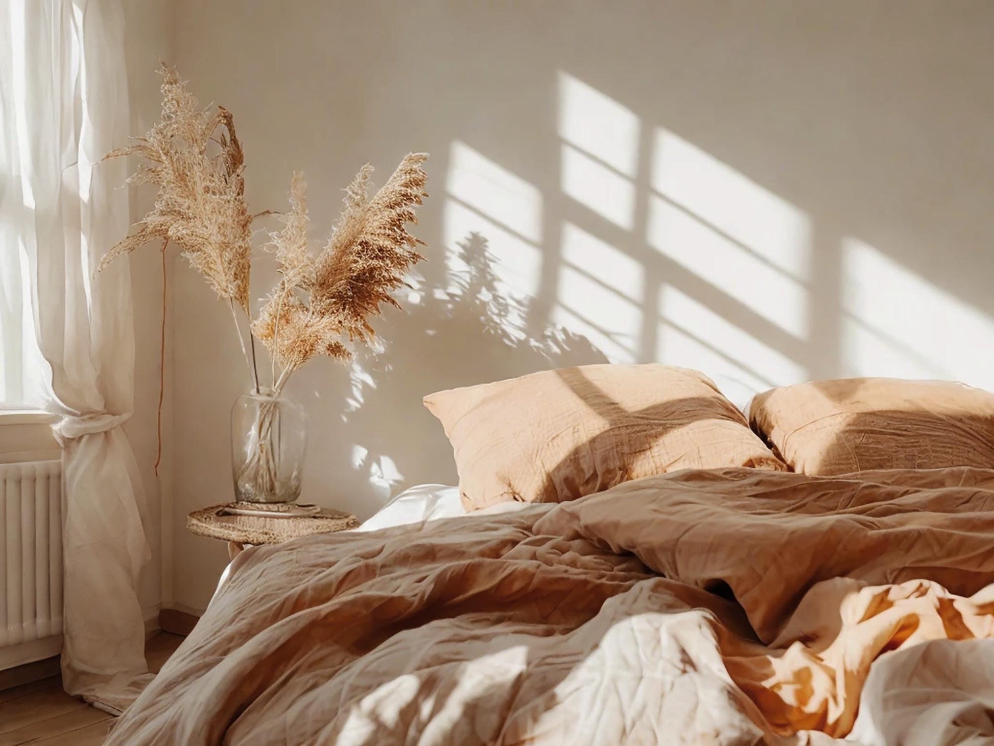 Almond Linen Bedding Set Rustic Duvet Cover and 2 Pillowcases Soft Medium Weight Bedding, Stonewashed Comfort