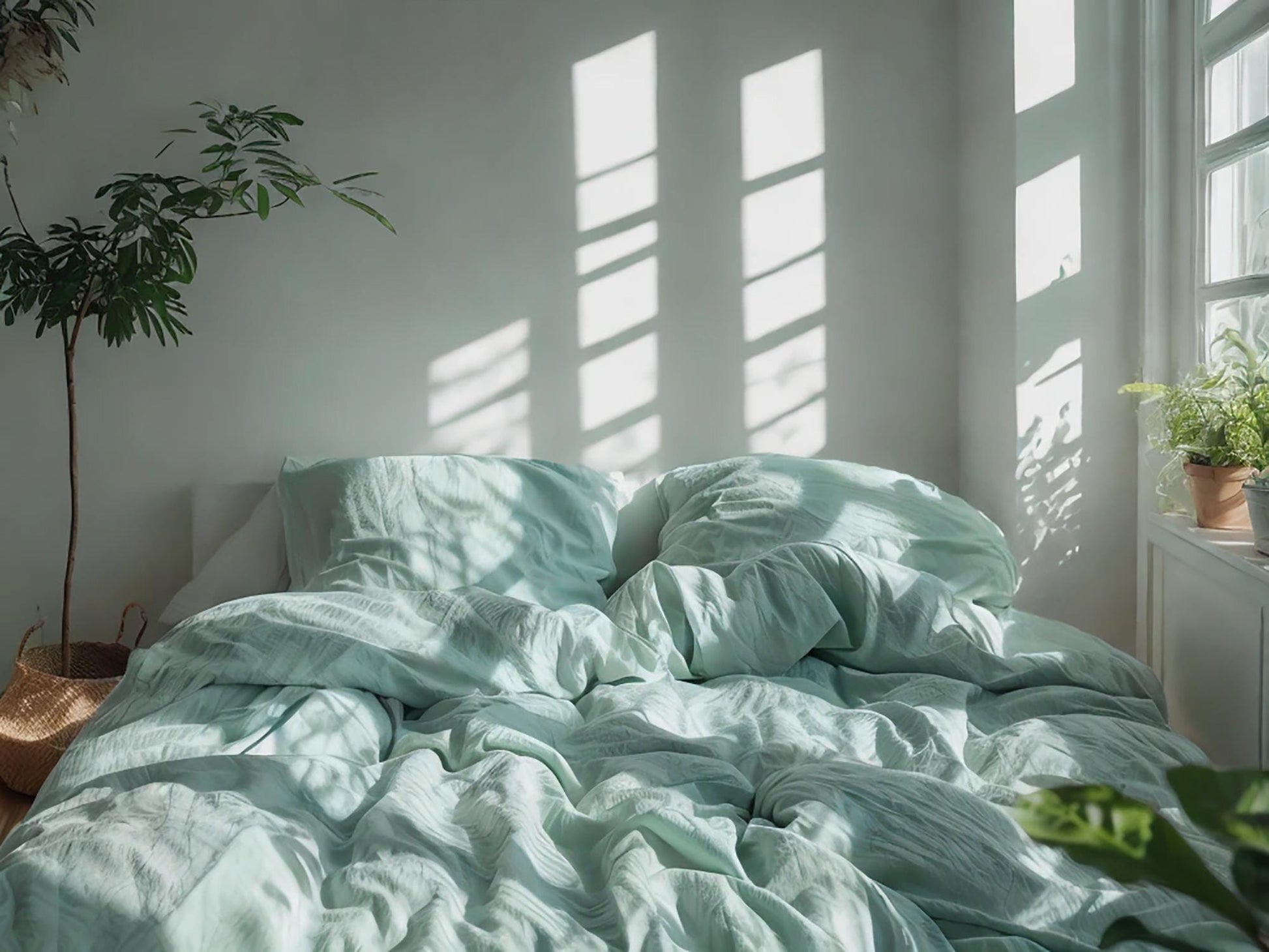 Sea Linen Bedding Set Rustic Duvet Cover and 2 Pillowcases Soft Medium Weight Bedding, Stonewashed Comfort