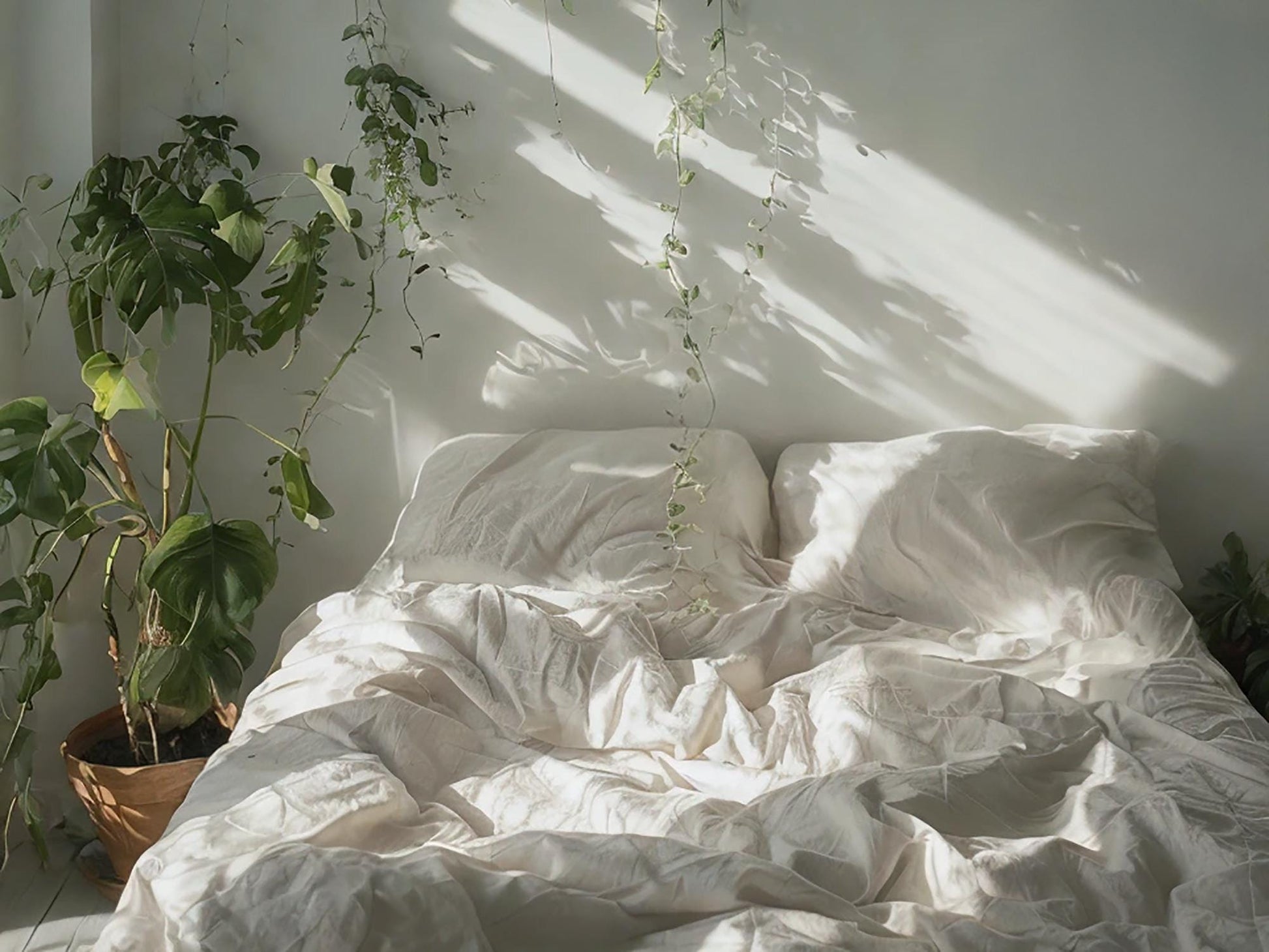 White Linen Bedding Set Rustic Duvet Cover and 2 Pillowcases Soft Medium Weight Bedding, Stonewashed Comfort