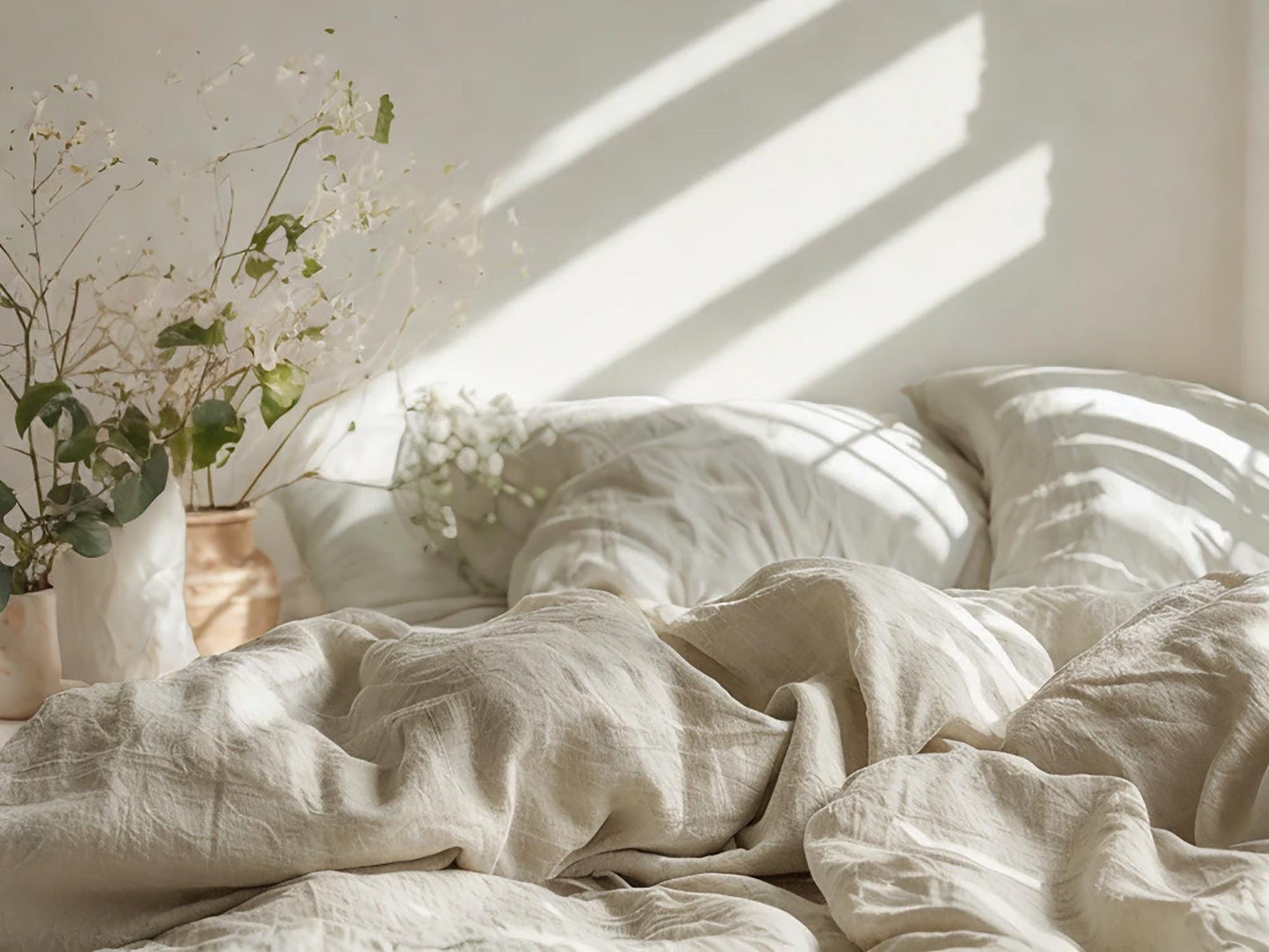 Sand Linen Bedding Set Rustic Duvet Cover and 2 Pillowcases Soft Medium Weight Bedding, Stonewashed Comfort