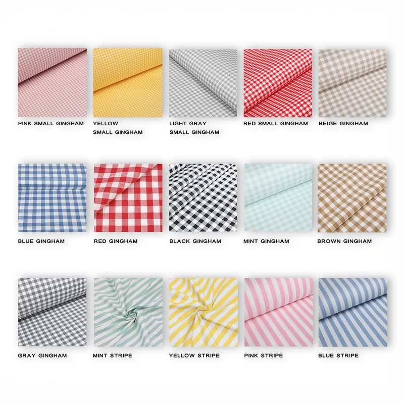 Yellow Small Gingham Cotton Bedding Set