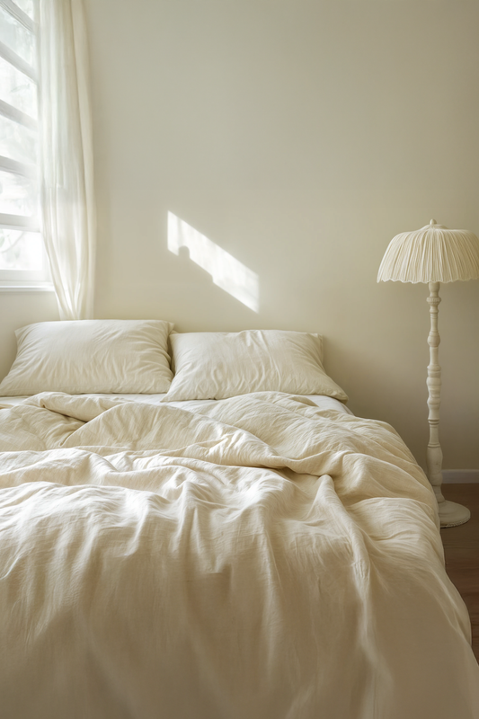 Ivory linen flat sheet