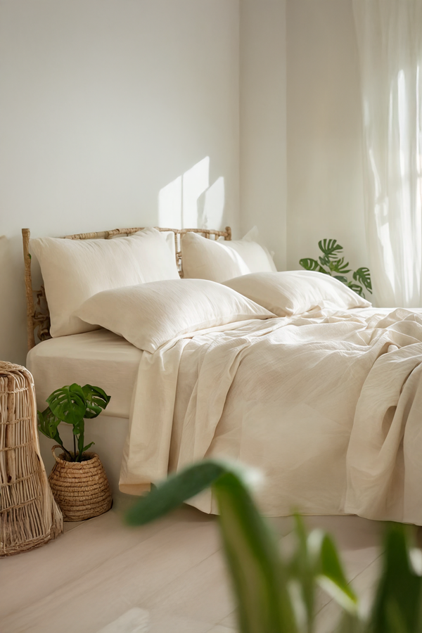 Ivory Linen Pillowcase