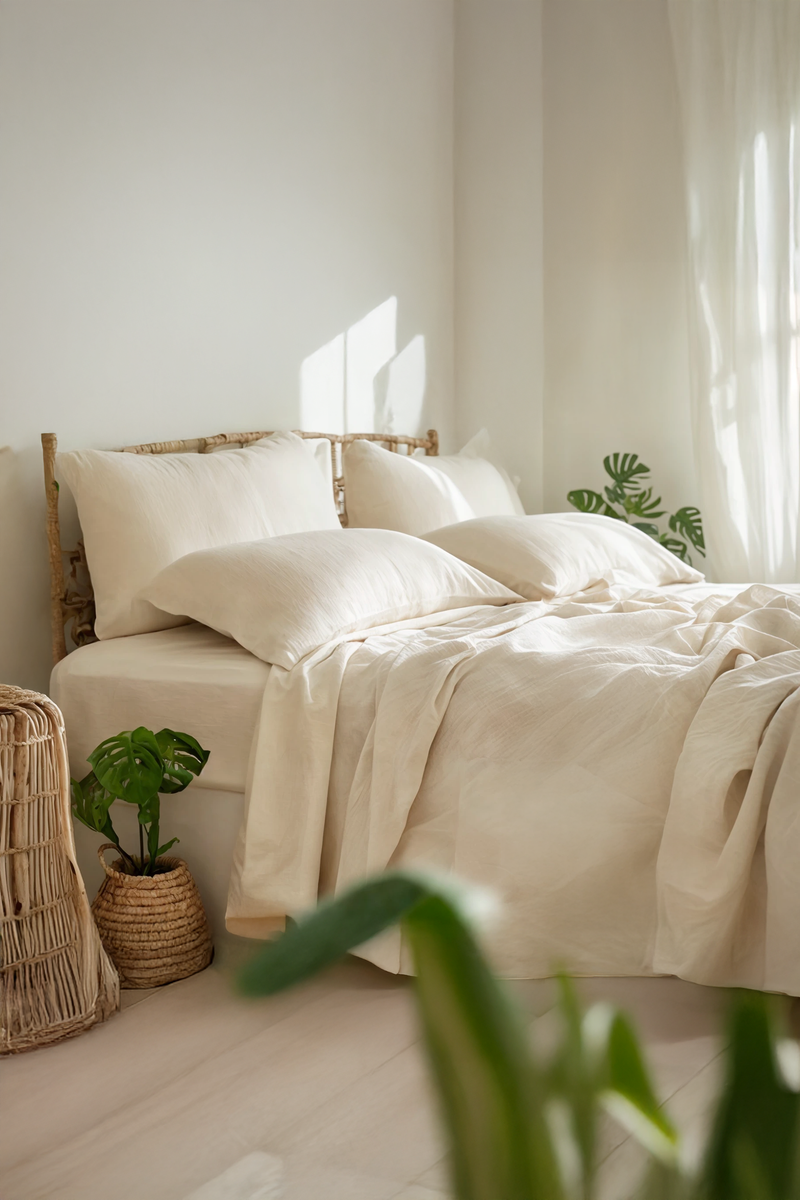 Ivory Linen Pillowcase