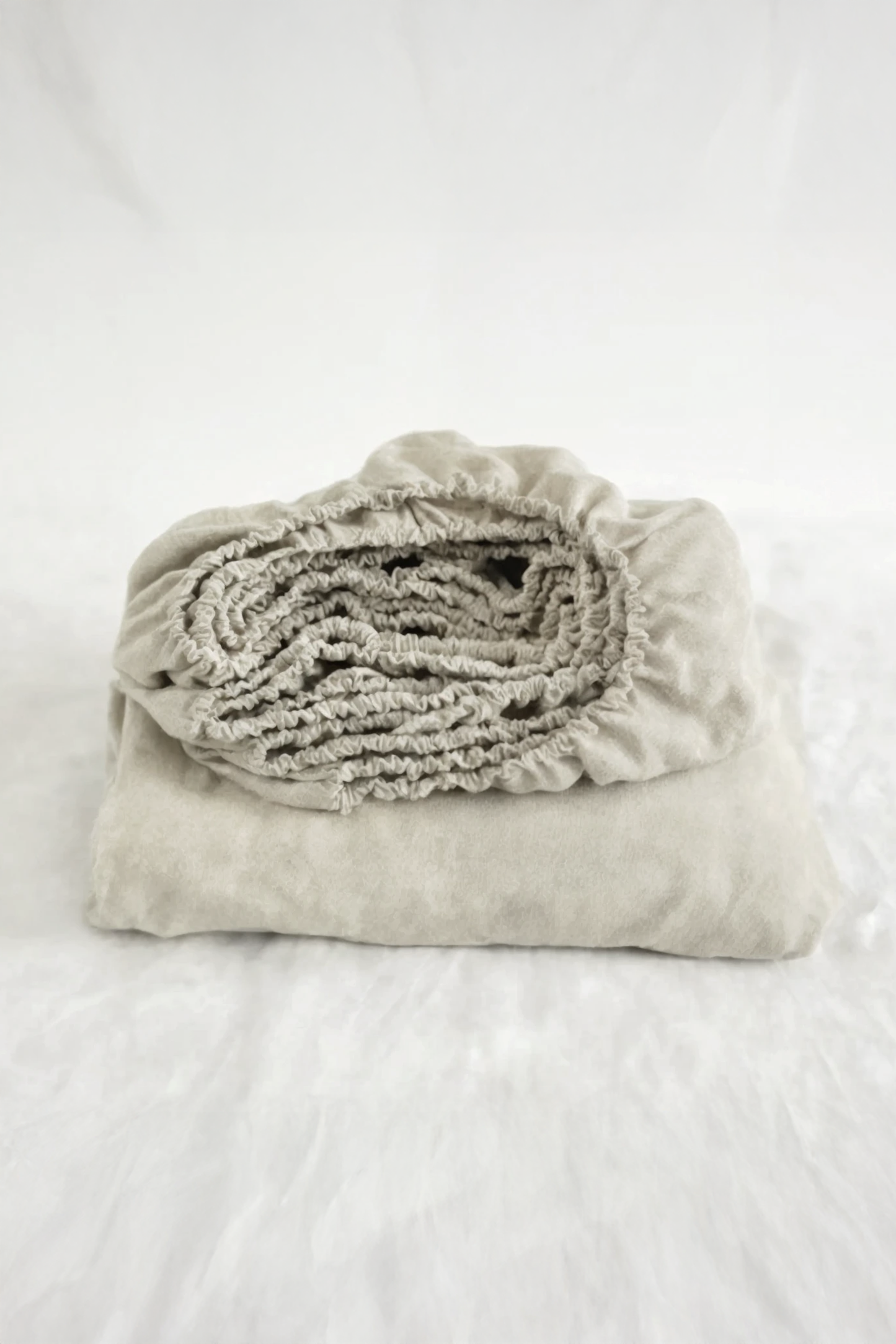 Sand linen fitted sheet