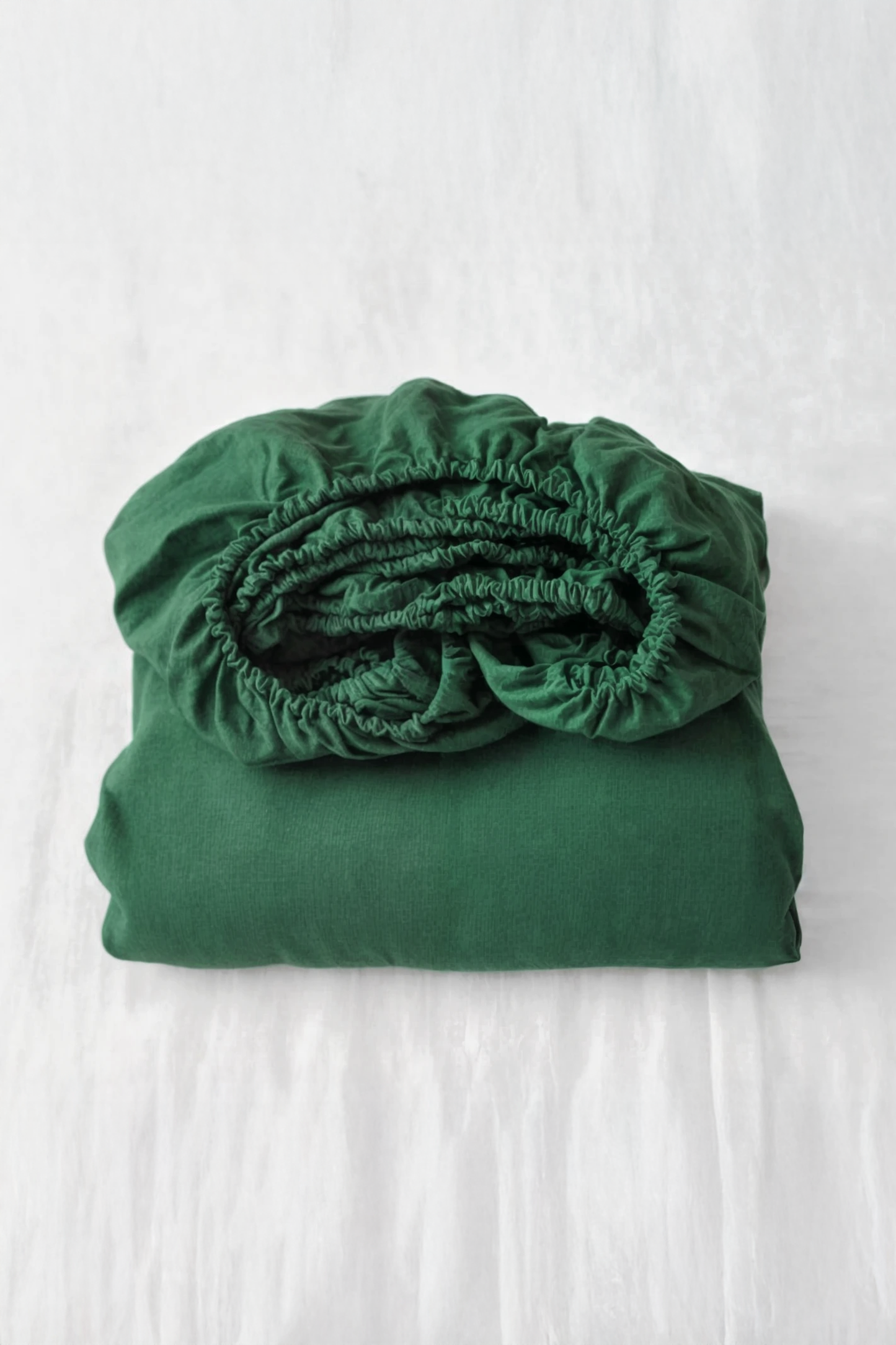 Verdant linen fitted sheet