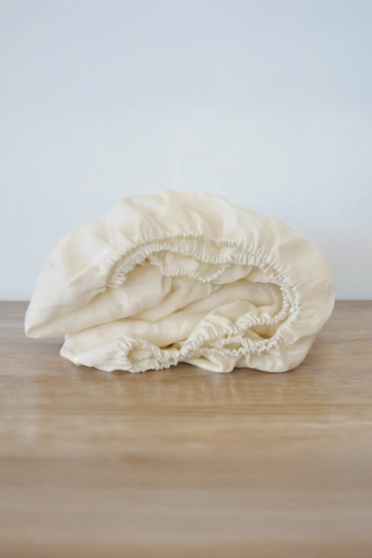 Ivory linen fitted sheet